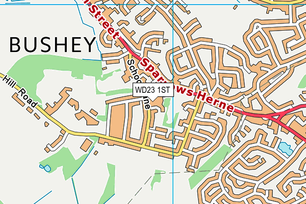 WD23 1ST map - OS VectorMap District (Ordnance Survey) WD23 1ST map - OS VectorMap District (Ordnance Survey)
