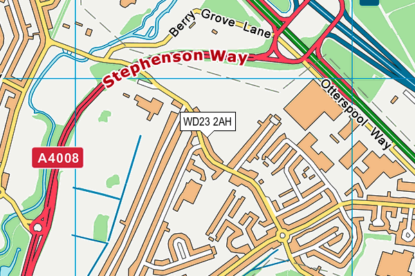 WD23 2AH map - OS VectorMap District (Ordnance Survey) WD23 2AH map - OS VectorMap District (Ordnance Survey)