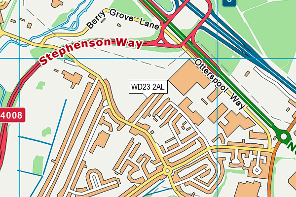 WD23 2AL map - OS VectorMap District (Ordnance Survey)