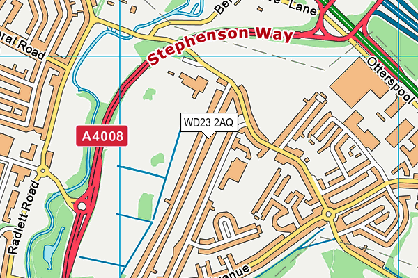 WD23 2AQ map - OS VectorMap District (Ordnance Survey) WD23 2AQ map - OS VectorMap District (Ordnance Survey)