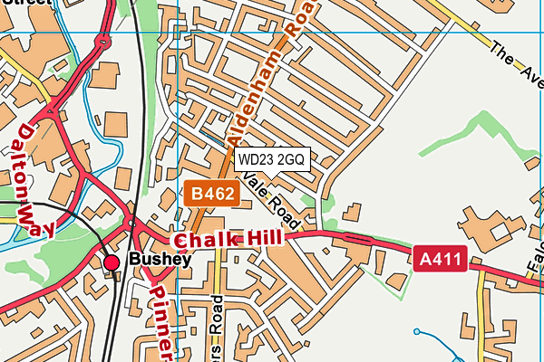 WD23 2GQ map - OS VectorMap District (Ordnance Survey)