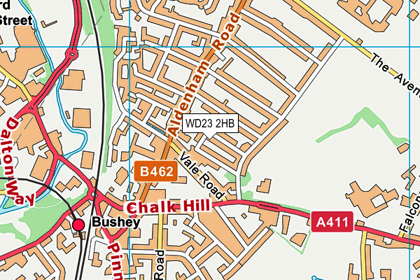 WD23 2HB map - OS VectorMap District (Ordnance Survey) WD23 2HB map - OS VectorMap District (Ordnance Survey)