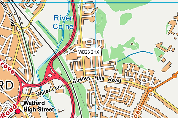 WD23 2HX map - OS VectorMap District (Ordnance Survey) WD23 2HX map - OS VectorMap District (Ordnance Survey)