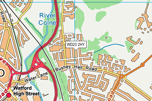 WD23 2HY map - OS VectorMap District (Ordnance Survey) WD23 2HY map - OS VectorMap District (Ordnance Survey)