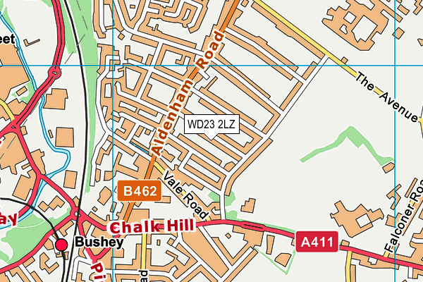 WD23 2LZ map - OS VectorMap District (Ordnance Survey) WD23 2LZ map - OS VectorMap District (Ordnance Survey)