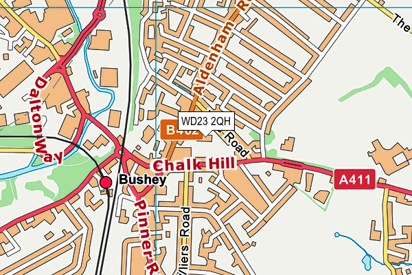 WD23 2QH map - OS VectorMap District (Ordnance Survey) WD23 2QH map - OS VectorMap District (Ordnance Survey)