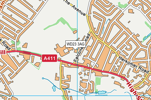 WD23 3AG map - OS VectorMap District (Ordnance Survey) WD23 3AG map - OS VectorMap District (Ordnance Survey)