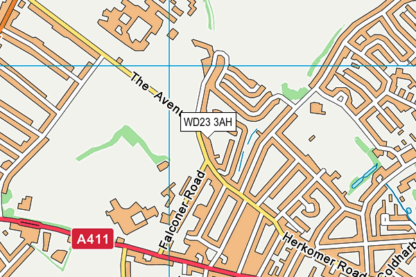 WD23 3AH map - OS VectorMap District (Ordnance Survey) WD23 3AH map - OS VectorMap District (Ordnance Survey)