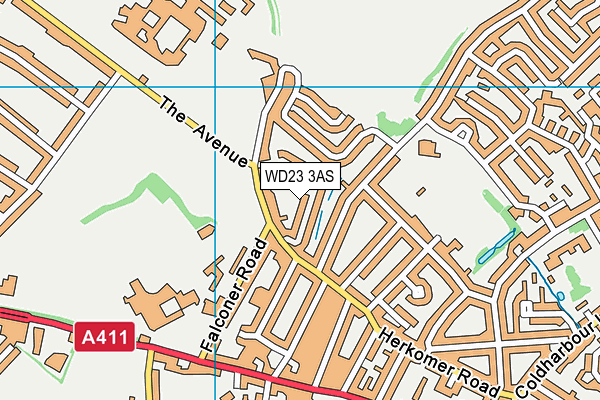 WD23 3AS map - OS VectorMap District (Ordnance Survey) WD23 3AS map - OS VectorMap District (Ordnance Survey)