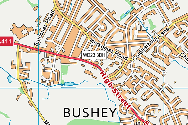 WD23 3DH map - OS VectorMap District (Ordnance Survey) WD23 3DH map - OS VectorMap District (Ordnance Survey)