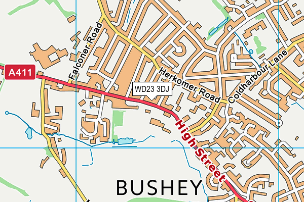 WD23 3DJ map - OS VectorMap District (Ordnance Survey) WD23 3DJ map - OS VectorMap District (Ordnance Survey)