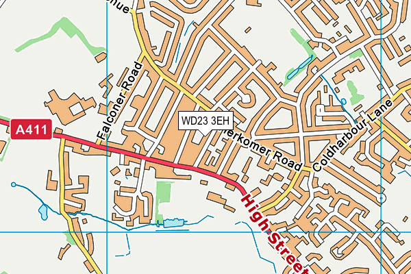 WD23 3EH map - OS VectorMap District (Ordnance Survey) WD23 3EH map - OS VectorMap District (Ordnance Survey)