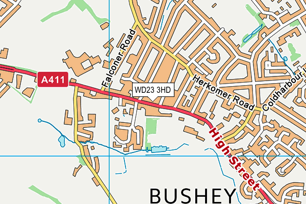 WD23 3HD map - OS VectorMap District (Ordnance Survey) WD23 3HD map - OS VectorMap District (Ordnance Survey)