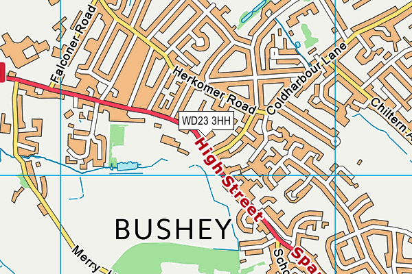 WD23 3HH map - OS VectorMap District (Ordnance Survey) WD23 3HH map - OS VectorMap District (Ordnance Survey)