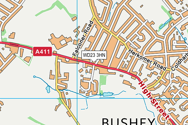 WD23 3HN map - OS VectorMap District (Ordnance Survey) WD23 3HN map - OS VectorMap District (Ordnance Survey)