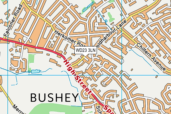 WD23 3LN map - OS VectorMap District (Ordnance Survey) WD23 3LN map - OS VectorMap District (Ordnance Survey)
