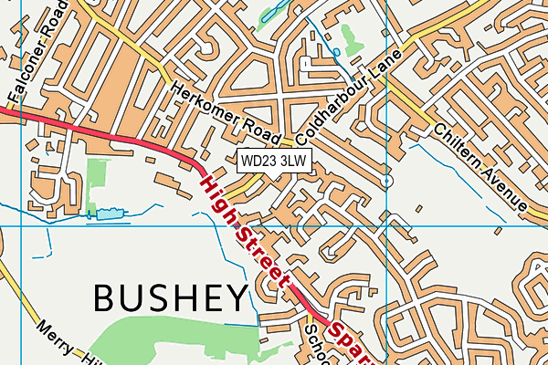 WD23 3LW map - OS VectorMap District (Ordnance Survey) WD23 3LW map - OS VectorMap District (Ordnance Survey)
