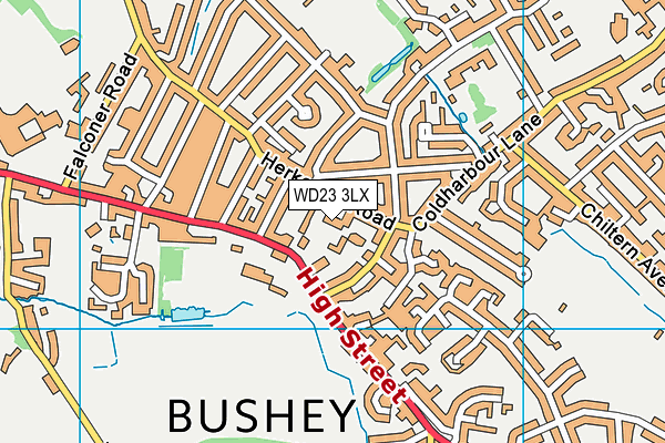 WD23 3LX map - OS VectorMap District (Ordnance Survey) WD23 3LX map - OS VectorMap District (Ordnance Survey)
