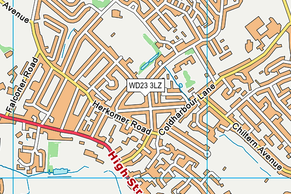 WD23 3LZ map - OS VectorMap District (Ordnance Survey) WD23 3LZ map - OS VectorMap District (Ordnance Survey)