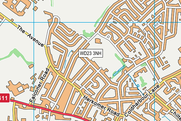 WD23 3NH map - OS VectorMap District (Ordnance Survey) WD23 3NH map - OS VectorMap District (Ordnance Survey)
