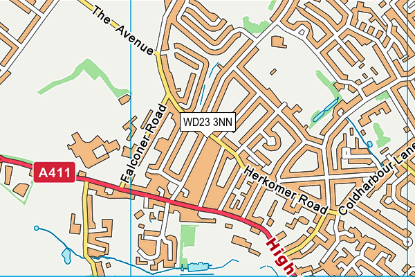 WD23 3NN map - OS VectorMap District (Ordnance Survey)