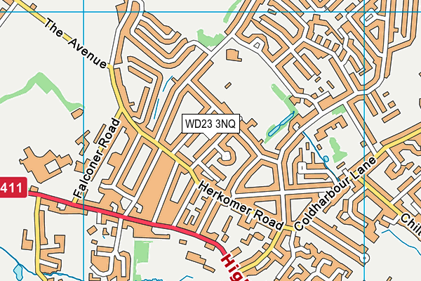 WD23 3NQ map - OS VectorMap District (Ordnance Survey) WD23 3NQ map - OS VectorMap District (Ordnance Survey)
