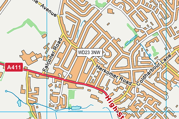 WD23 3NW map - OS VectorMap District (Ordnance Survey) WD23 3NW map - OS VectorMap District (Ordnance Survey)