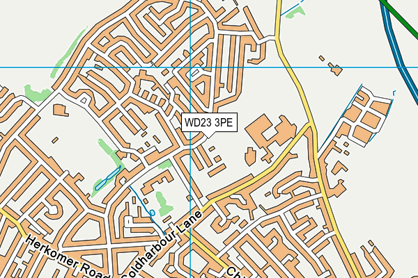 WD23 3PE map - OS VectorMap District (Ordnance Survey) WD23 3PE map - OS VectorMap District (Ordnance Survey)