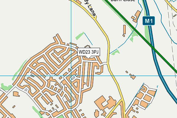 WD23 3PJ map - OS VectorMap District (Ordnance Survey) WD23 3PJ map - OS VectorMap District (Ordnance Survey)