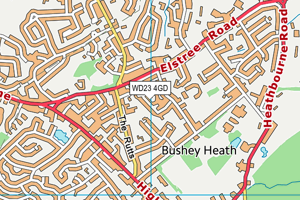 WD23 4GD map - OS VectorMap District (Ordnance Survey)