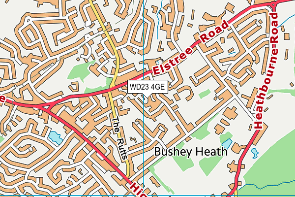 WD23 4GE map - OS VectorMap District (Ordnance Survey) WD23 4GE map - OS VectorMap District (Ordnance Survey)