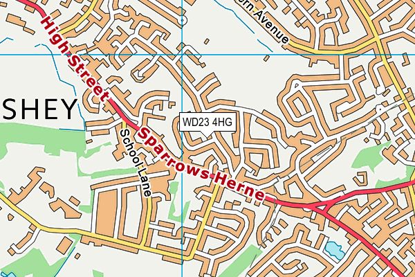WD23 4HG map - OS VectorMap District (Ordnance Survey) WD23 4HG map - OS VectorMap District (Ordnance Survey)
