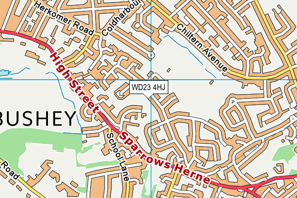 WD23 4HJ map - OS VectorMap District (Ordnance Survey) WD23 4HJ map - OS VectorMap District (Ordnance Survey)