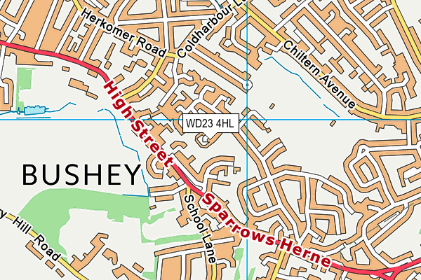 WD23 4HL map - OS VectorMap District (Ordnance Survey) WD23 4HL map - OS VectorMap District (Ordnance Survey)