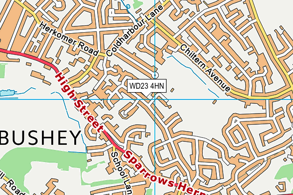WD23 4HN map - OS VectorMap District (Ordnance Survey) WD23 4HN map - OS VectorMap District (Ordnance Survey)