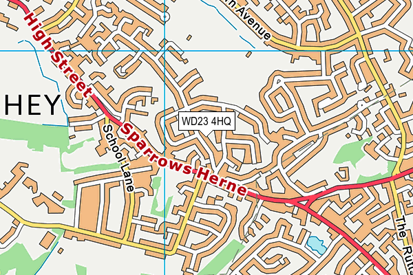WD23 4HQ map - OS VectorMap District (Ordnance Survey) WD23 4HQ map - OS VectorMap District (Ordnance Survey)