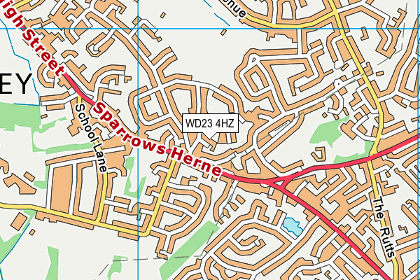 WD23 4HZ map - OS VectorMap District (Ordnance Survey) WD23 4HZ map - OS VectorMap District (Ordnance Survey)