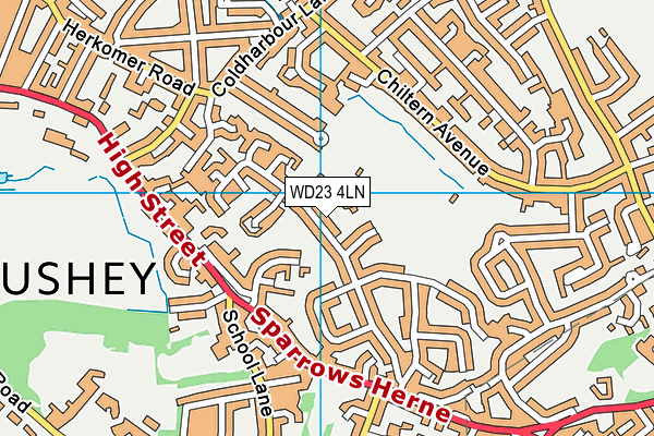 WD23 4LN map - OS VectorMap District (Ordnance Survey) WD23 4LN map - OS VectorMap District (Ordnance Survey)