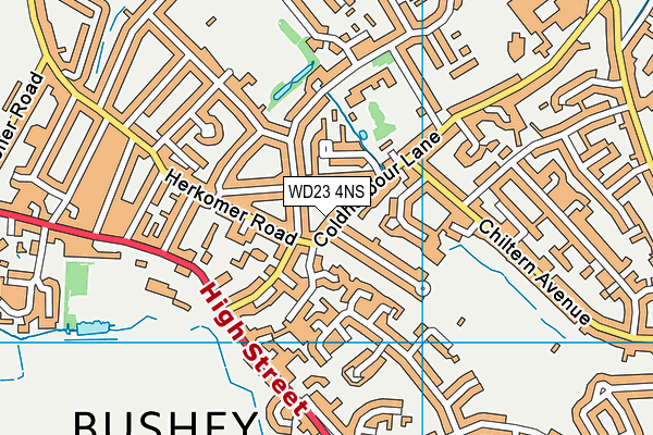 WD23 4NS map - OS VectorMap District (Ordnance Survey) WD23 4NS map - OS VectorMap District (Ordnance Survey)
