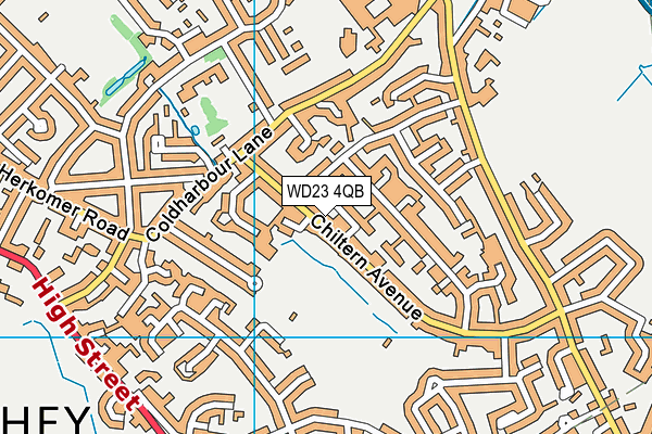 WD23 4QB map - OS VectorMap District (Ordnance Survey) WD23 4QB map - OS VectorMap District (Ordnance Survey)