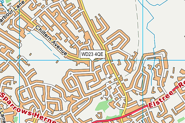 WD23 4QE map - OS VectorMap District (Ordnance Survey) WD23 4QE map - OS VectorMap District (Ordnance Survey)