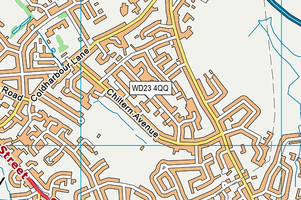 WD23 4QQ map - OS VectorMap District (Ordnance Survey) WD23 4QQ map - OS VectorMap District (Ordnance Survey)