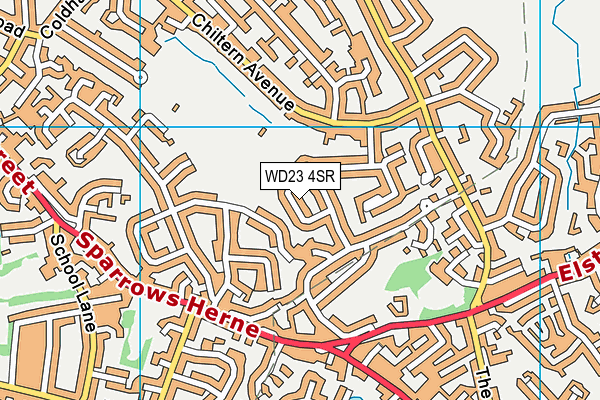 WD23 4SR map - OS VectorMap District (Ordnance Survey) WD23 4SR map - OS VectorMap District (Ordnance Survey)