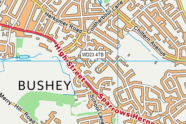 WD23 4TB map - OS VectorMap District (Ordnance Survey) WD23 4TB map - OS VectorMap District (Ordnance Survey)