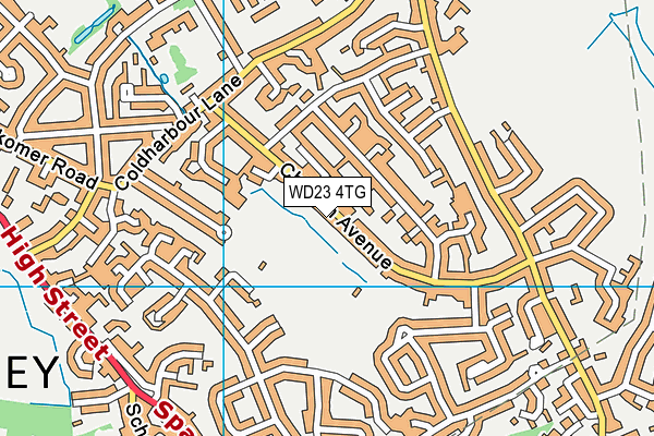 WD23 4TG map - OS VectorMap District (Ordnance Survey) WD23 4TG map - OS VectorMap District (Ordnance Survey)