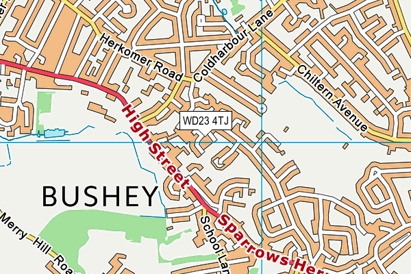 WD23 4TJ map - OS VectorMap District (Ordnance Survey)