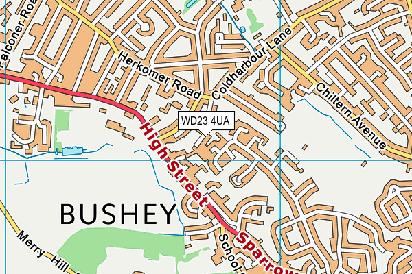 WD23 4UA map - OS VectorMap District (Ordnance Survey)