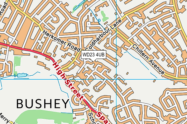 WD23 4UB map - OS VectorMap District (Ordnance Survey)