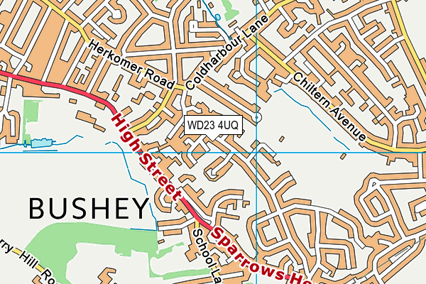 WD23 4UQ map - OS VectorMap District (Ordnance Survey) WD23 4UQ map - OS VectorMap District (Ordnance Survey)