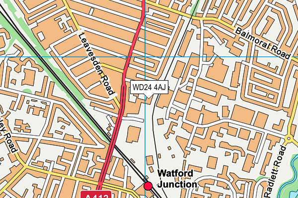 WD24 4AJ map - OS VectorMap District (Ordnance Survey) WD24 4AJ map - OS VectorMap District (Ordnance Survey)
